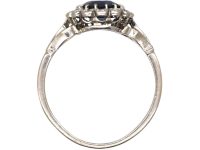 Early 20th Century 18ct White Gold Sapphire & Diamond Cluster Ring