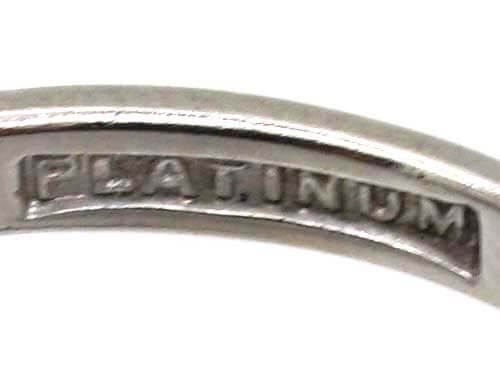 Art Deco Platinum Solitaire Diamond Ring with Step Cut Shoulders set with Baguette Diamonds