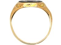 Victorian 15ct Gold Signet Ring with Bloodstone Intaglio of a Man's Head