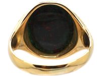 Victorian 15ct Gold Signet Ring with Bloodstone Intaglio of a Man's Head