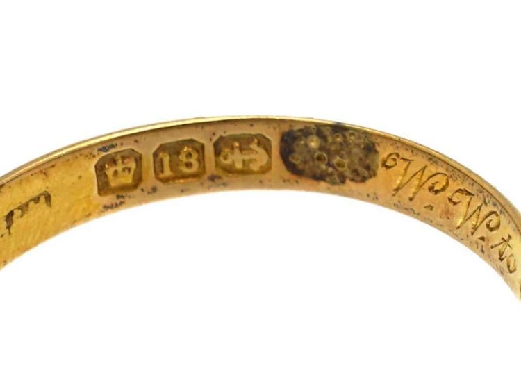 Edwardian 18ct Gold Gypsy Ring set with Rubies & Diamonds
