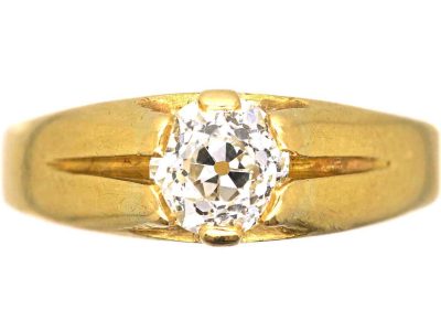 Victorian 18ct Gold Diamond Solitaire Ring