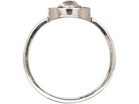Art Deco Platinum Target Ring set with Onyx & a Diamond