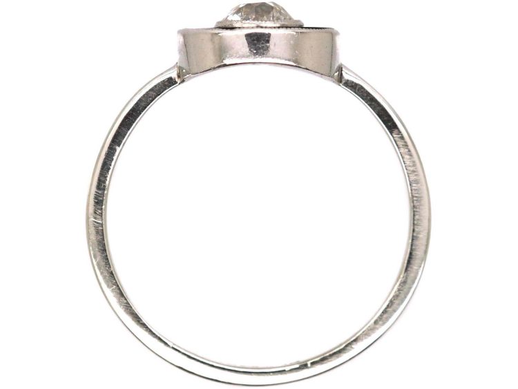 Art Deco Platinum Target Ring set with Onyx & a Diamond