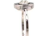 Art Deco Platinum Target Ring set with Onyx & a Diamond