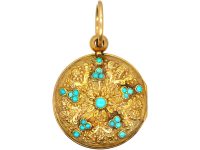 Georgian 15ct Gold Ornate Round Locket that Spells Regard