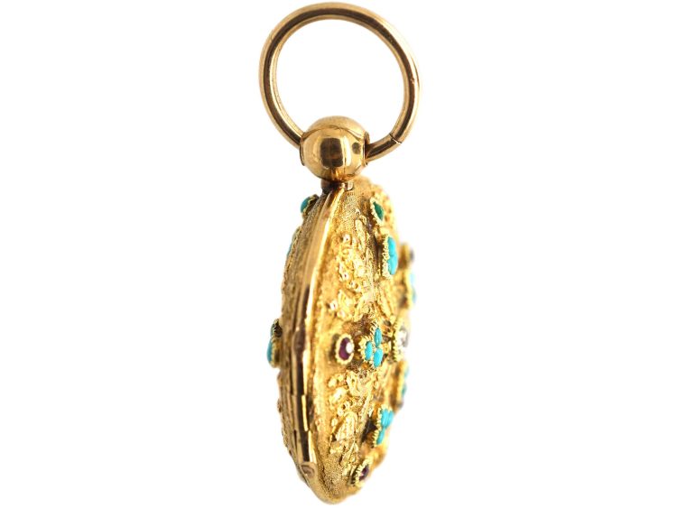 Georgian 15ct Gold Ornate Round Locket that Spells Regard