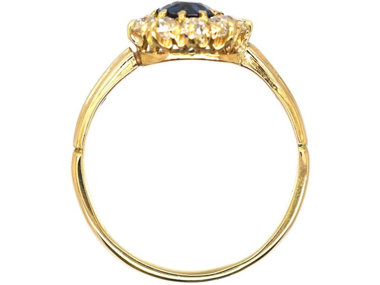Edwardian 18ct Gold, Sapphire & Diamond Cluster Ring