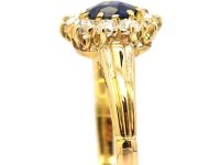 Edwardian 18ct Gold, Sapphire & Diamond Cluster Ring