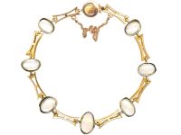 Edwardian 9ct Gold Bracelet set with Moonstones
