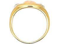 Victorian 18ct Gold Rub Over set Opal & Diamond Ring