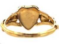 Early 19th Century 15ct Two Colour Gold Heart Shaped Locket Ring set with Turquoise