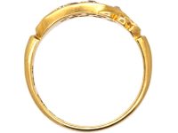Victorian 18ct Gold Crossover Ring set with Rubies & Diamonds