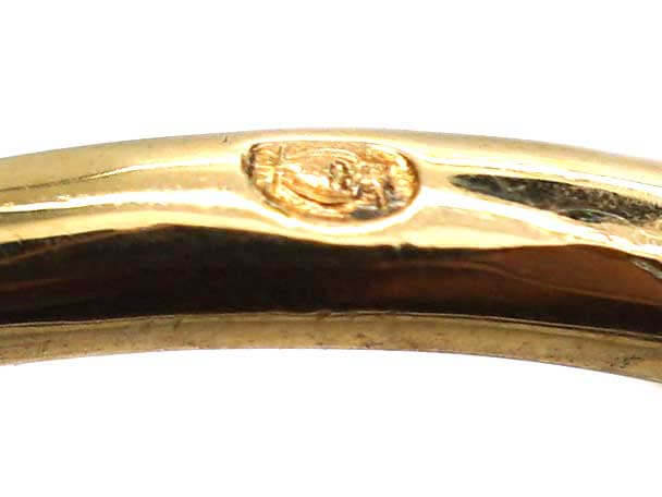 19th Century French Import 18ct Gold & Silver Marquise Ring set with an Emerald & Rose Diamonds