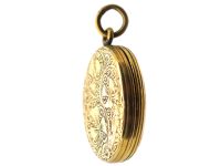 Victorian 9ct Back & Front Oval Engraved Locket