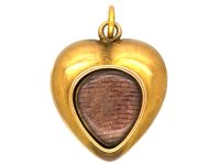 Victorian 15ct Gold Heart Pendant set with a Garnet