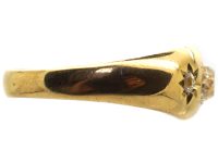 Edwardian 18ct Gold Three Stone Diamond Gypsy Ring