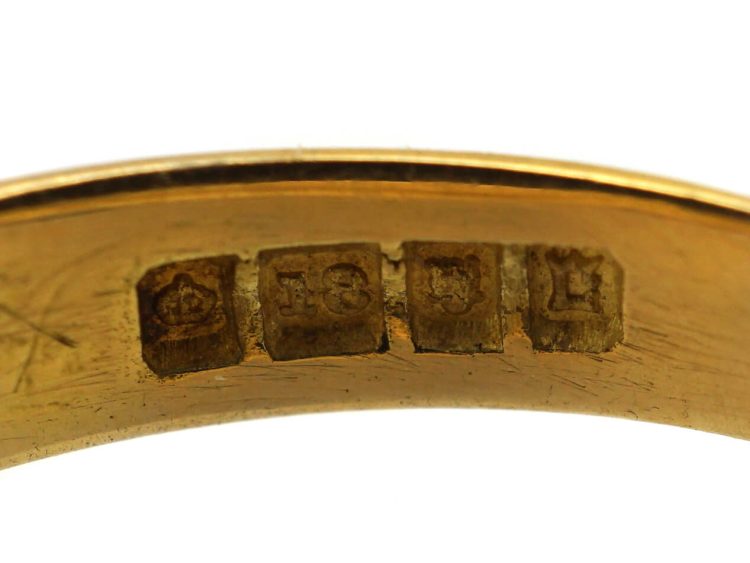 Edwardian 18ct Gold Three Stone Diamond Gypsy Ring