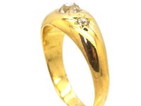 Edwardian 18ct Gold Three Stone Diamond Gypsy Ring