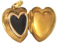 Victorian 18ct Gold Heart Shaped Locket set with a Diamond