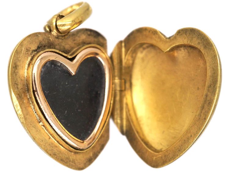 Victorian 18ct Gold Heart Shaped Locket set with a Diamond