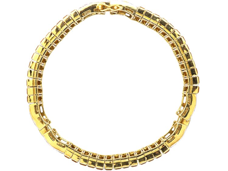 18ct Gold Bracelet set with Square Cut Yellow Sapphires & Diamonds