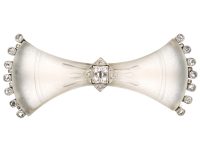 Art Deco 18ct Gold & Platinum Frosted Rock Crystal & Diamond Bow Brooch