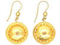 Victorian 15ct Gold Buttercup Drop Earrings