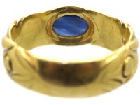 Early 20th Century 18ct Gold Ring set with a Cabochon Star Sapphire