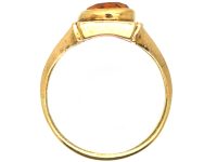 Vintage 9ct Gold Ring set with an Oval Cut Madeira Citrine