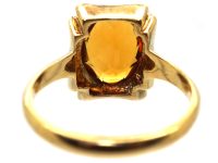 Vintage 9ct Gold Ring set with an Oval Cut Madeira Citrine