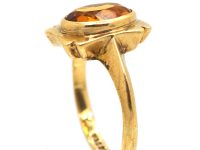 Vintage 9ct Gold Ring set with an Oval Cut Madeira Citrine
