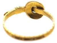 Early 19th Century 15ct Gold Buckle and Belt Ring set with Turquoise