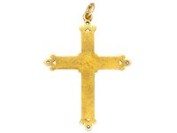 Victorian 18ct Gold Cross set with Natural Split Pearls & Rose Diamonds