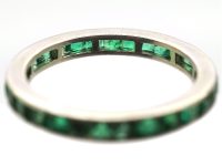 Art Deco 18ct White Gold Eternity Ring set with Emeralds