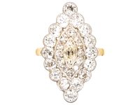 Edwardian 18ct Gold & Platinum Marquise Ring set with Diamonds