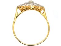 Edwardian 18ct Gold & Platinum Marquise Ring set with Diamonds