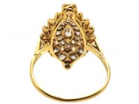 Edwardian 18ct Gold & Platinum Marquise Ring set with Diamonds
