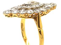 Edwardian 18ct Gold & Platinum Marquise Ring set with Diamonds
