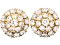 18ct Yellow Gold Diamond Cluster Earrings