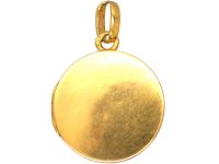 Early 20th Century Austrian 18ct Gold Round Locket set with a Sapphire, Ruby & Rose Diamonds