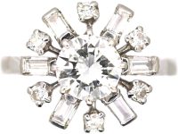 18ct White Gold & Platinum, Diamond Cluster Ballerina Ring