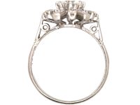 18ct White Gold & Platinum, Diamond Cluster Ballerina Ring