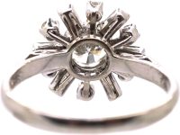 18ct White Gold & Platinum, Diamond Cluster Ballerina Ring