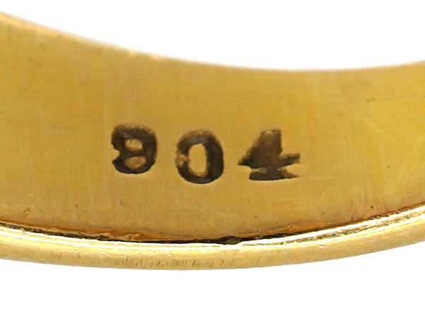 Victorian 18ct Gold, Ruby & Diamond Three Stone Rub Over set Ring