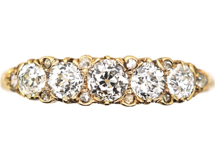Victorian 18ct Gold, Five Stone Diamond Ring