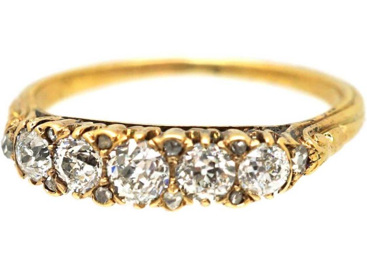 Victorian 18ct Gold, Five Stone Diamond Ring