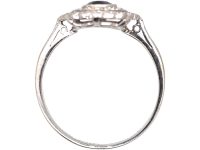 Edwardian Platinum, Sapphire & Two Row Diamond Oval Cluster Ring
