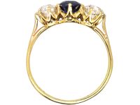 Early 20th Century 18ct Gold, Sapphire & Diamond Three Stone Ring