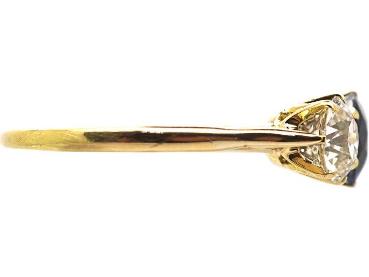 Early 20th Century 18ct Gold, Sapphire & Diamond Three Stone Ring